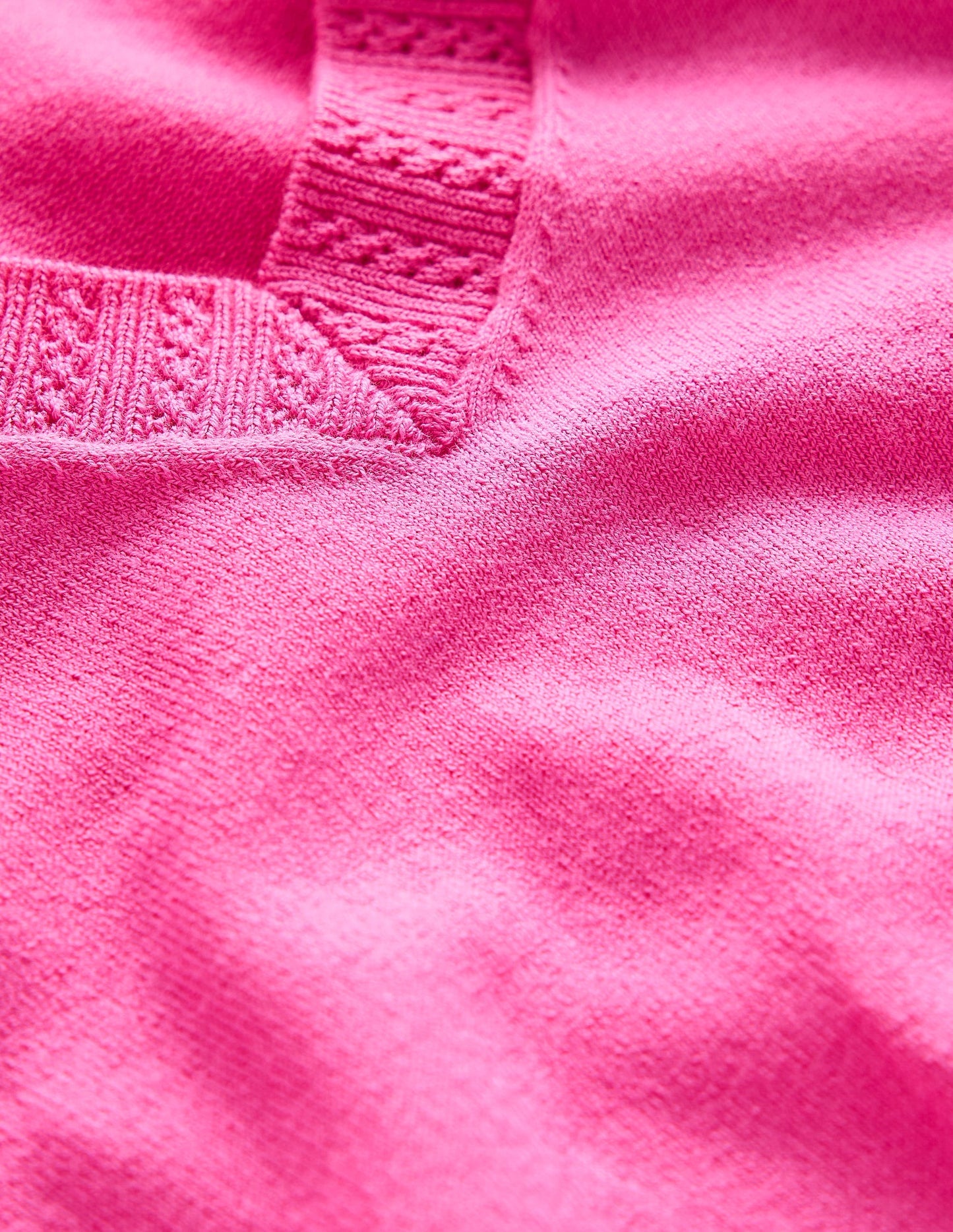Emilia Cotton V Neck Sweater - Tickled Pink