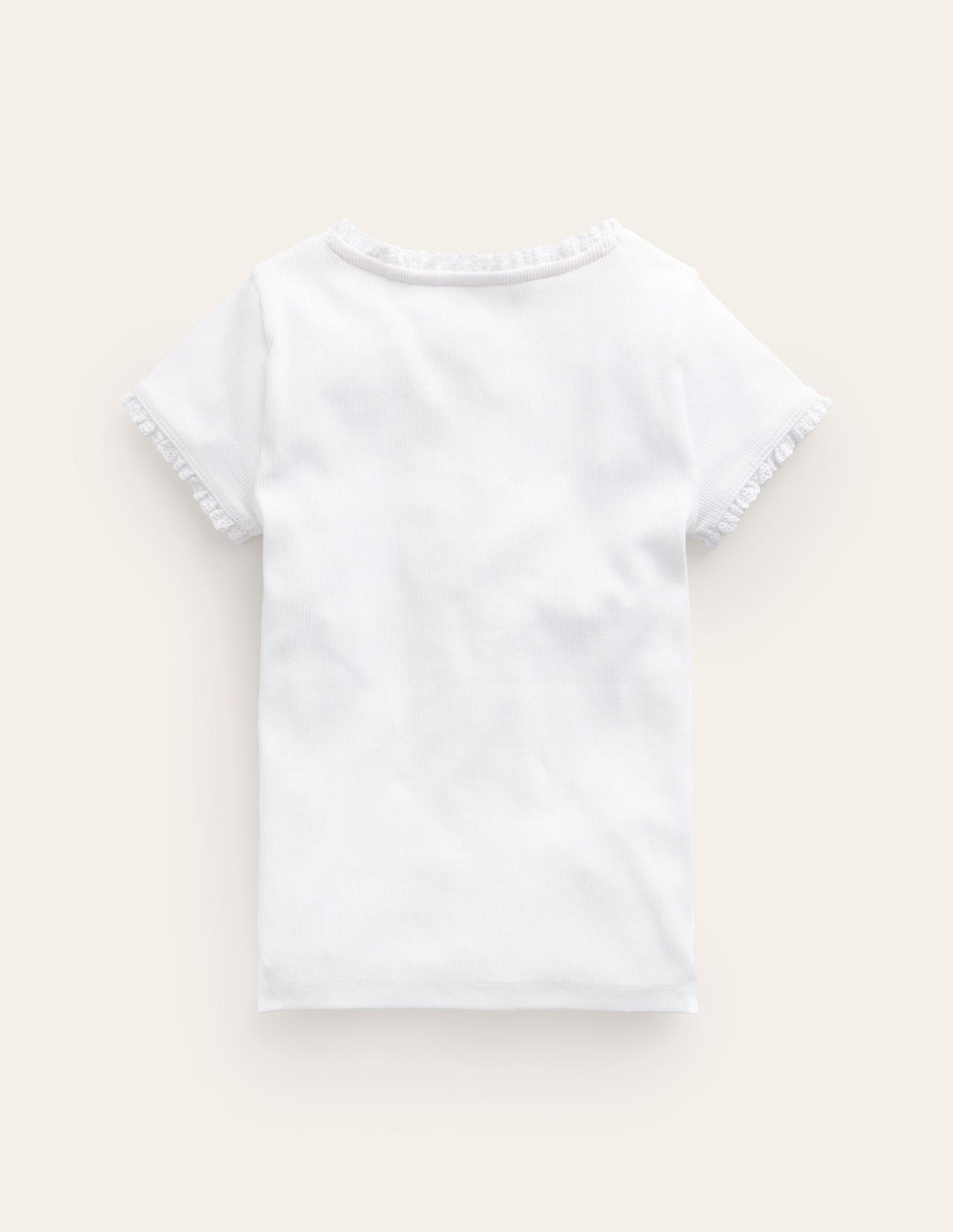 Short Sleeve Ribbed T-shirt - White