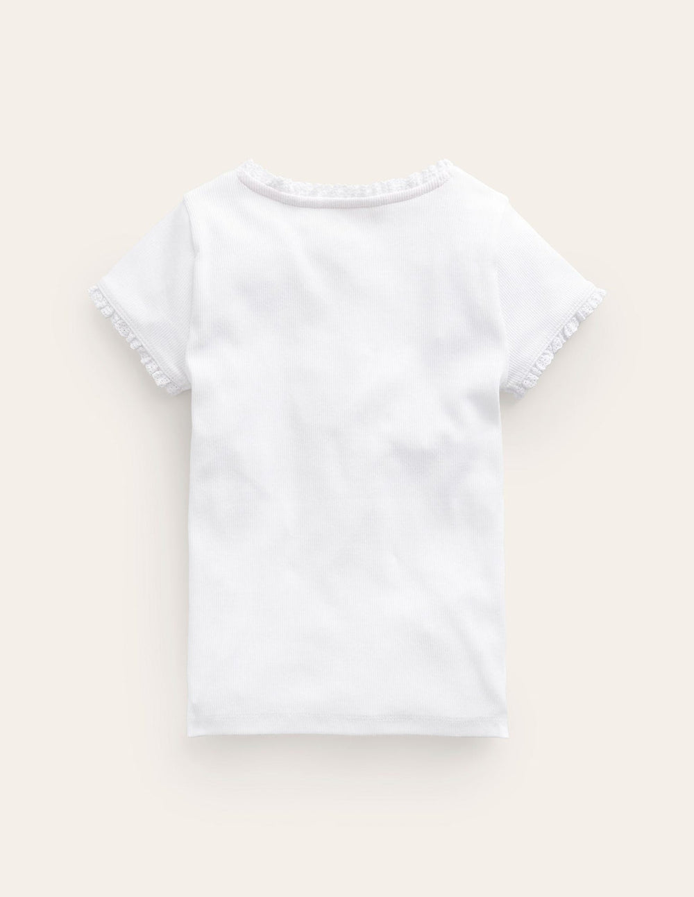 Short Sleeve Ribbed T-shirt - White