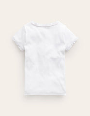 Short Sleeve Ribbed T-shirt - White