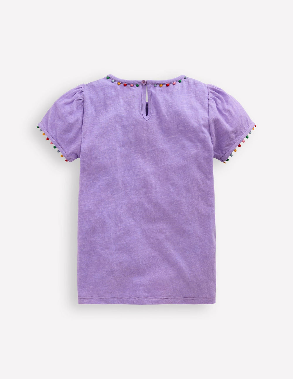 Ali Puff Sleeve Pom T-shirt - Lavender Purple