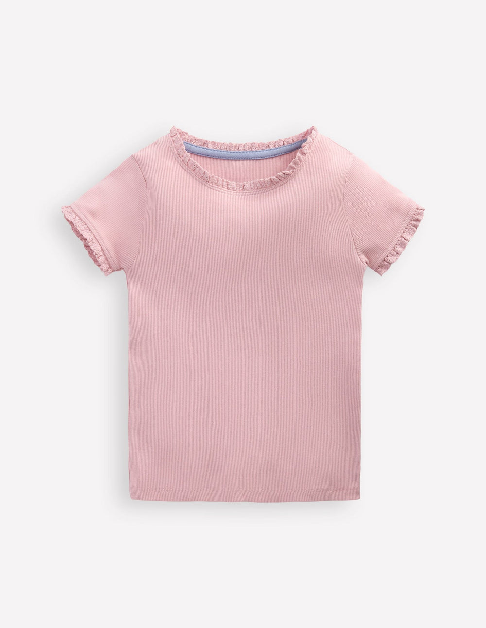 Short Sleeve Ribbed T-shirt - French Pink