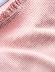 Short Sleeve Ribbed T-shirt - French Pink