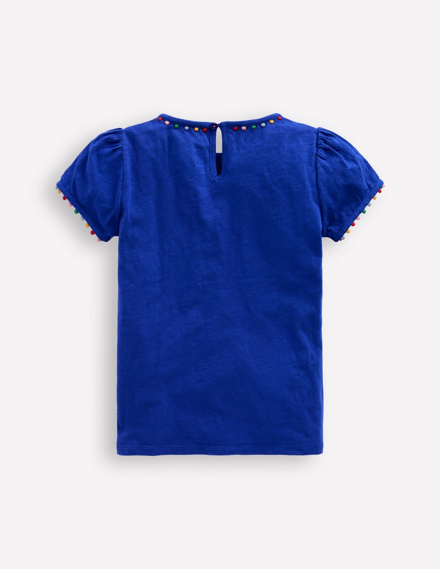 Ali Puff Sleeve Pom T-shirt - Bright Blue