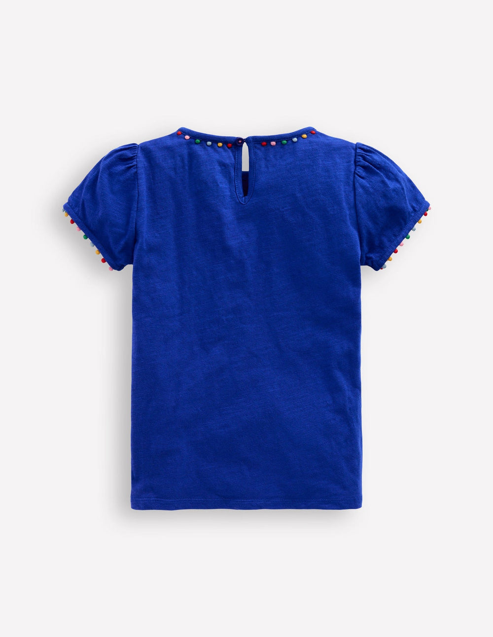 Ali Puff Sleeve Pom T-shirt - Bright Blue