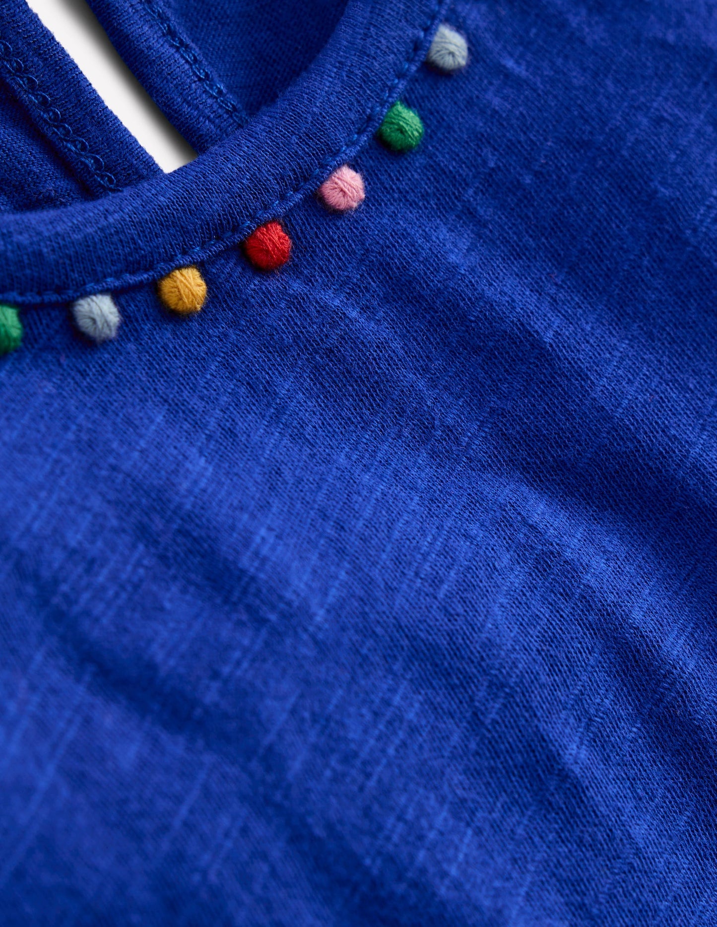 Ali Puff Sleeve Pom T-shirt - Bright Blue