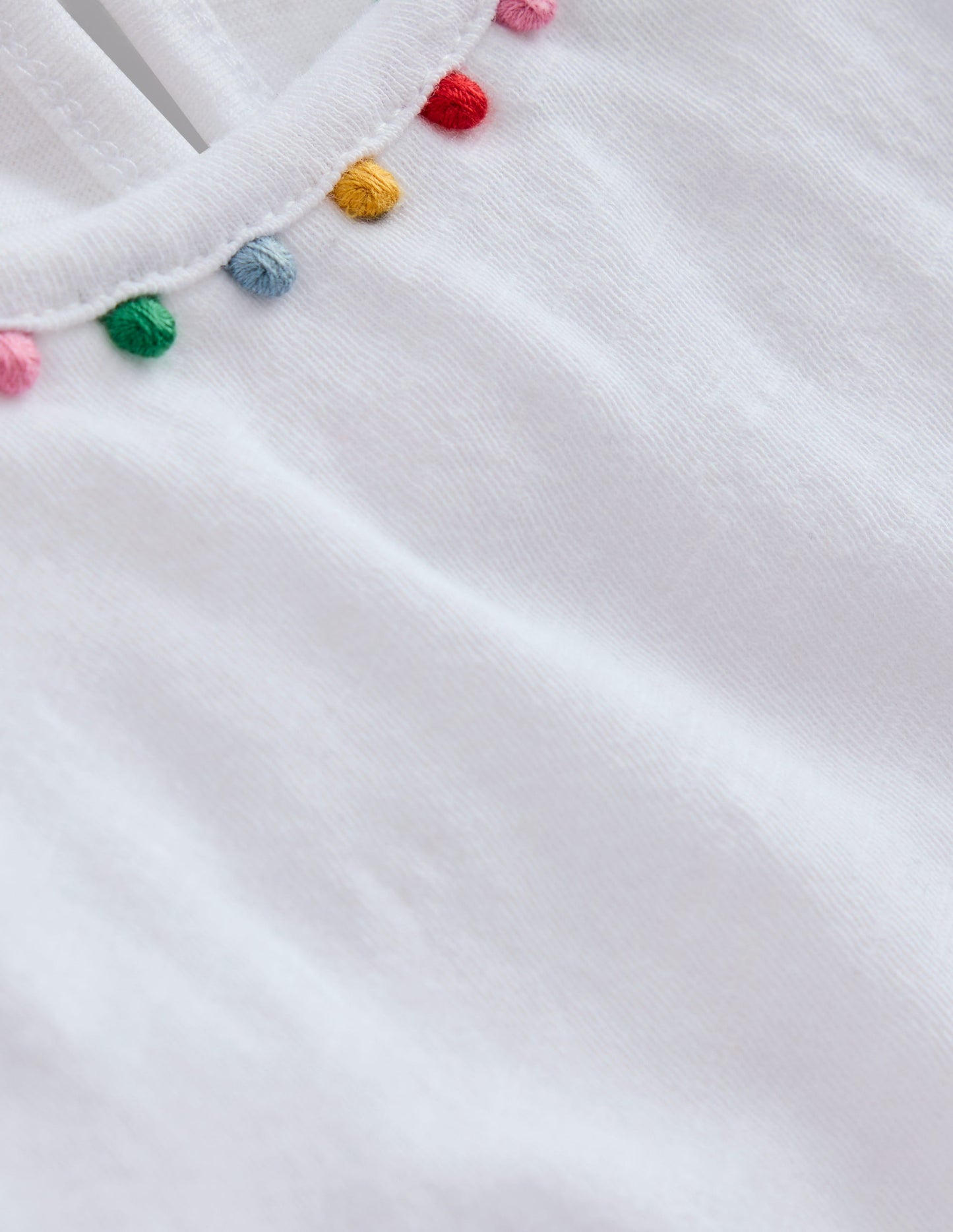 Ali Puff Sleeve Pom T-shirt - White
