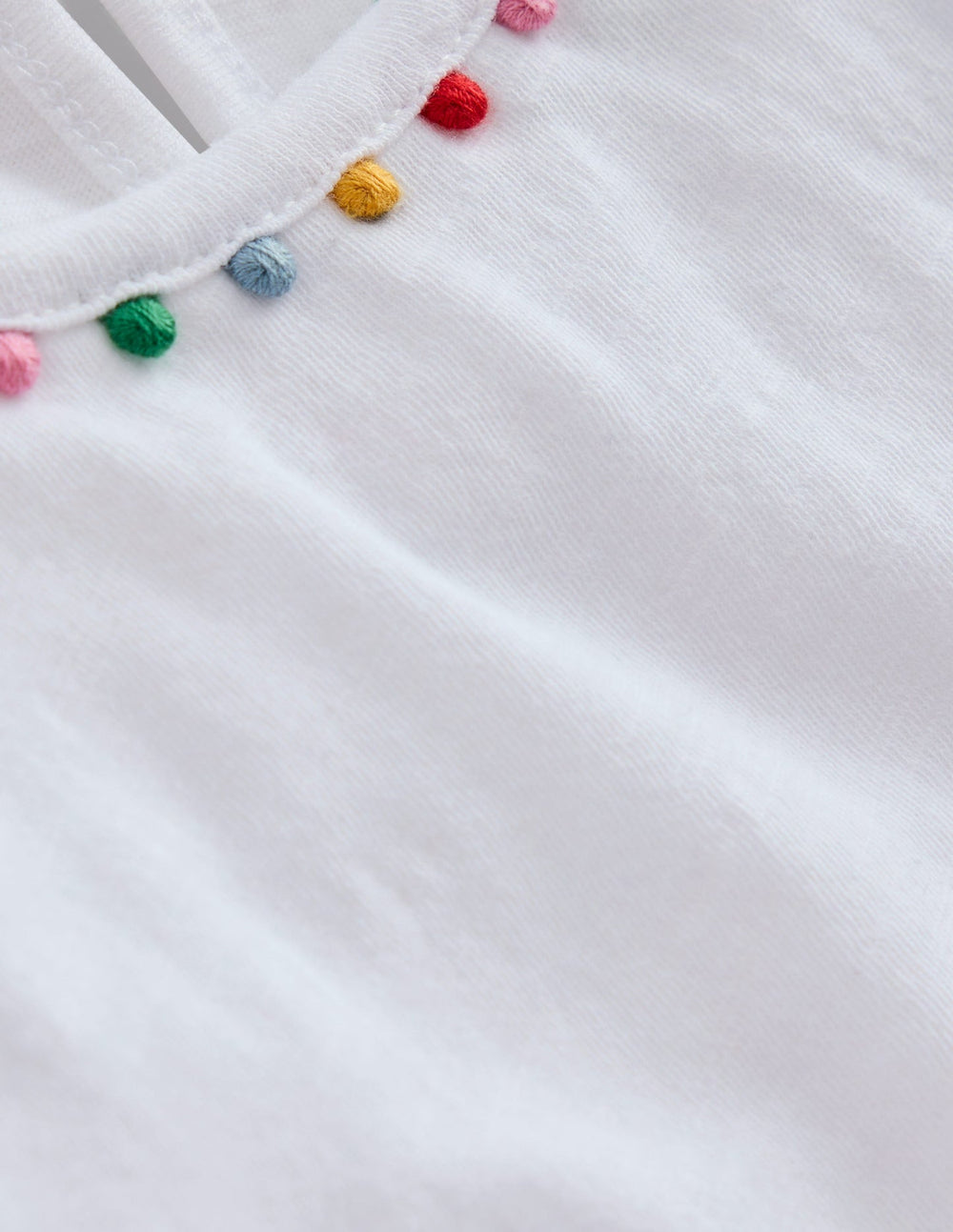 Ali Puff Sleeve Pom T-shirt - White