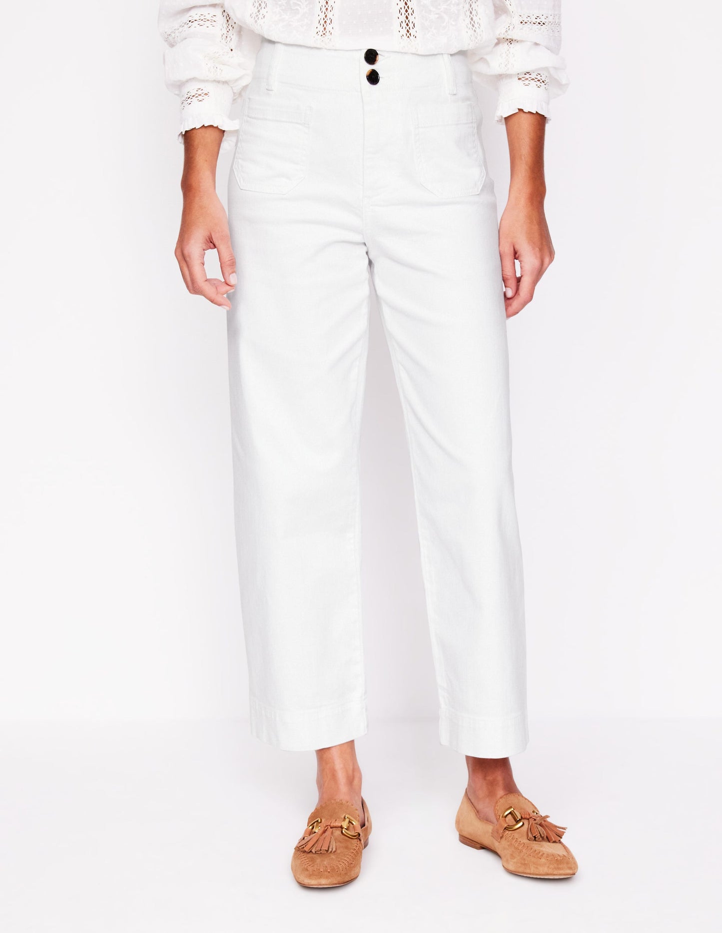Primrose Patch Pocket Pants - White