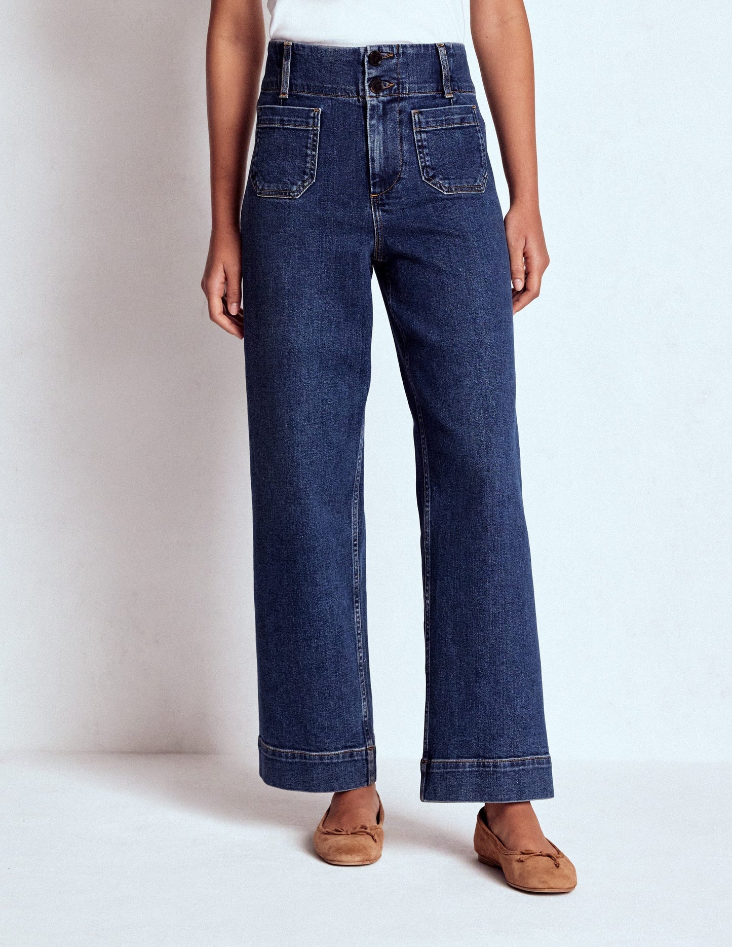 Patch Pocket Cropped Pants - Mid Vintage