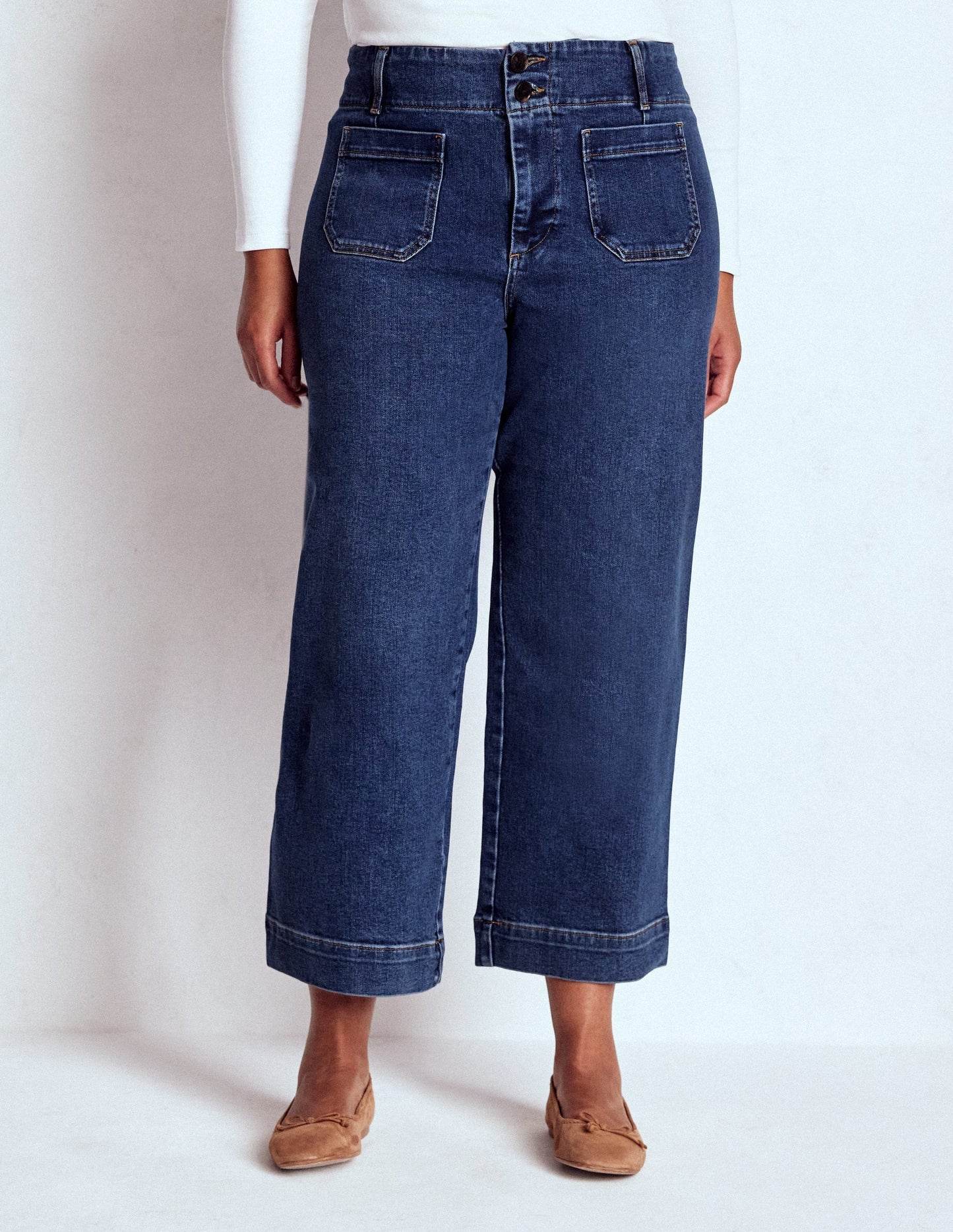 Patch Pocket Cropped Pants - Mid Vintage