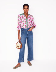 Patch Pocket Cropped Pants - Light Vintage