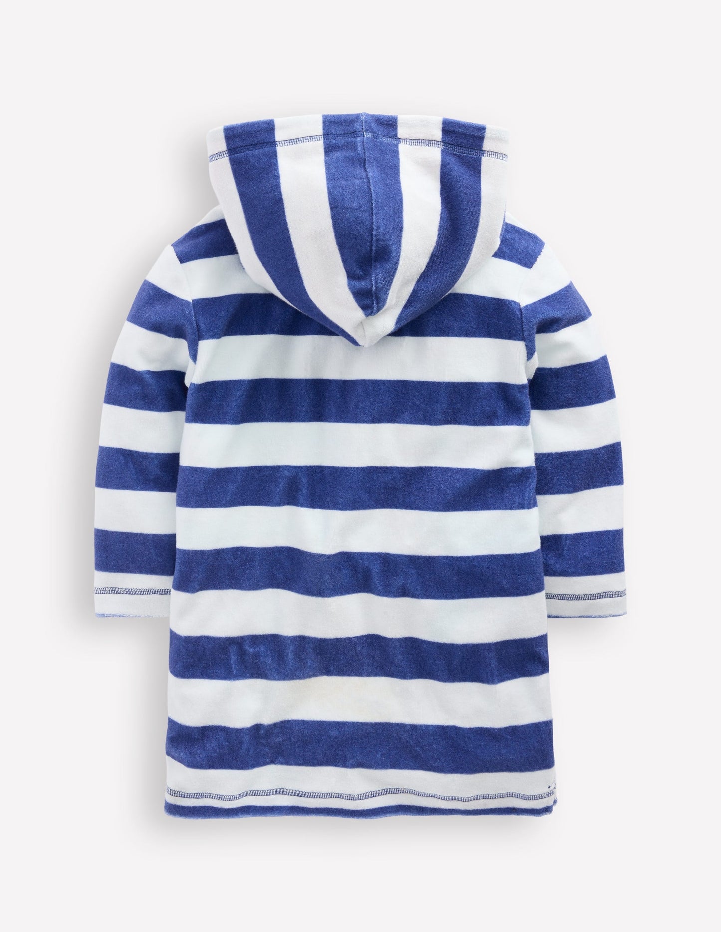 Towelling Zip - Up Throw - On - Sapphire Blue Stripe
