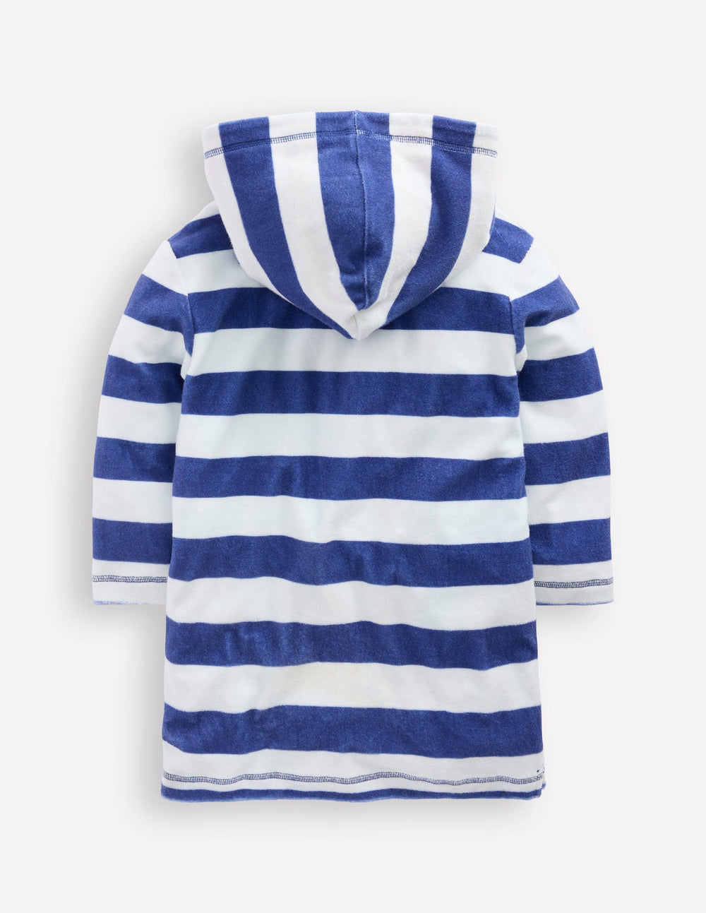 Towelling Zip - Up Throw - On - Sapphire Blue Stripe