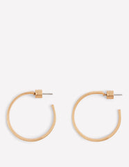 Small Hammered Hoop Earrings - Gold
