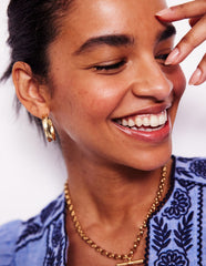 Small Hammered Hoop Earrings - Gold