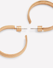 Small Hammered Hoop Earrings - Gold