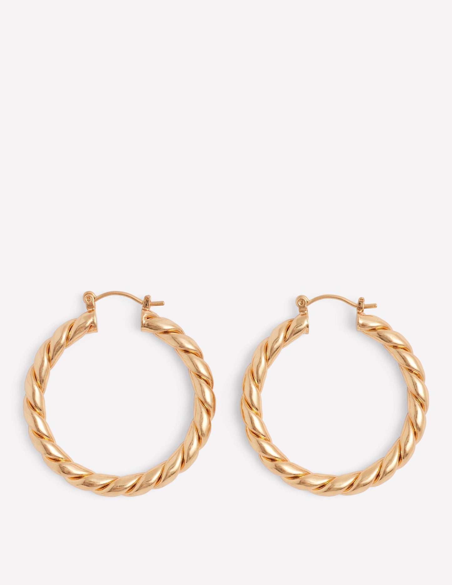 Large Chunky Twist Hoops - Gold