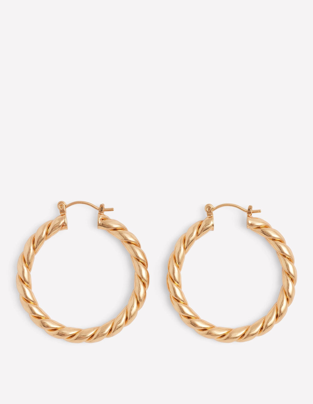 Large Chunky Twist Hoops - Gold
