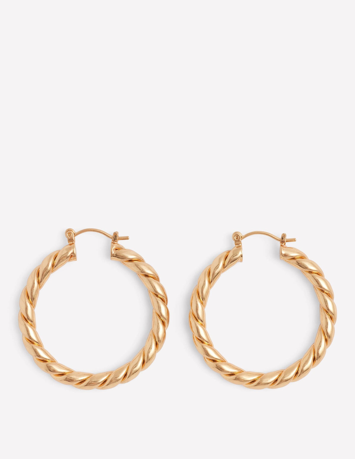 Large Chunky Twist Hoops - Gold