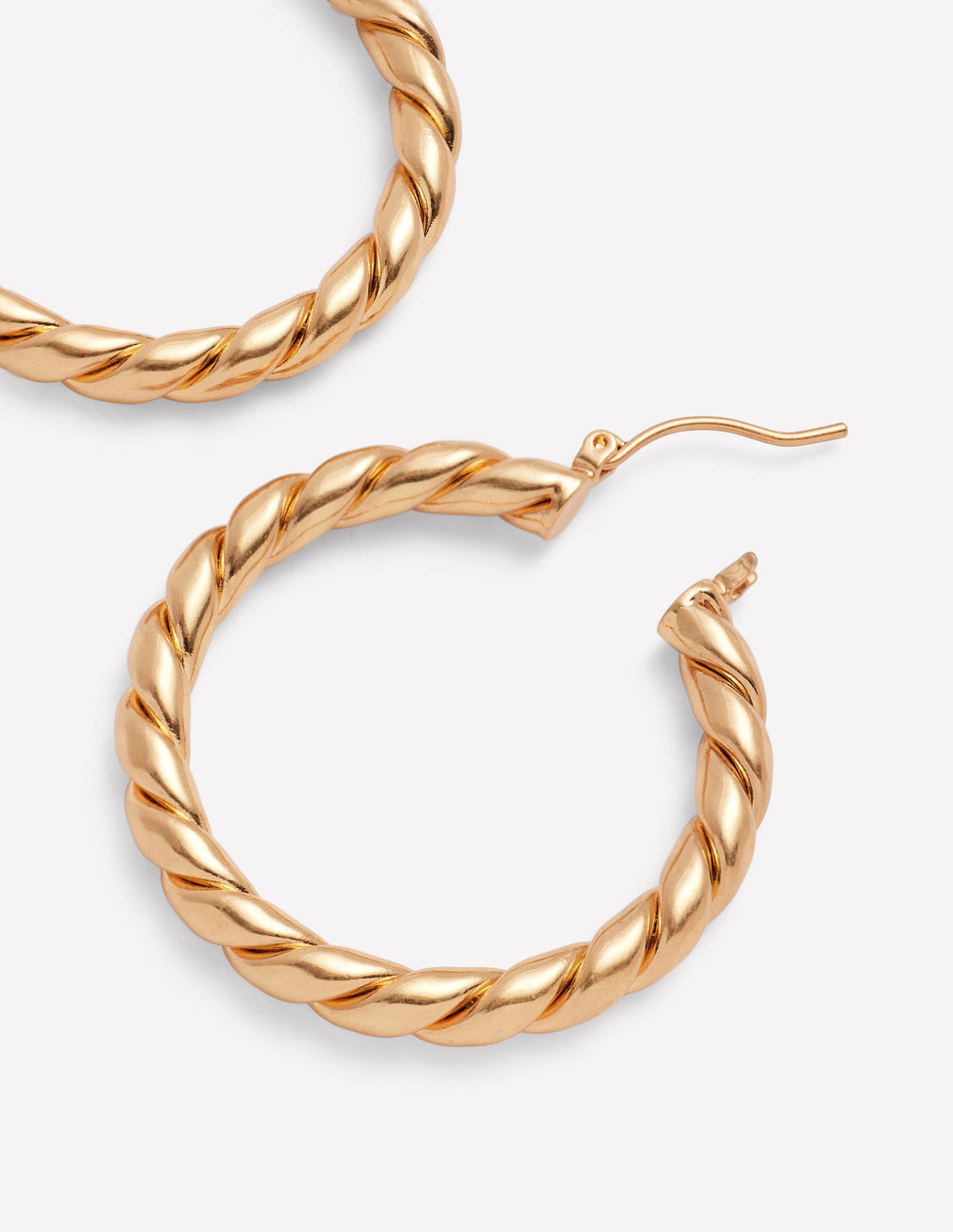 Large Chunky Twist Hoops - Gold