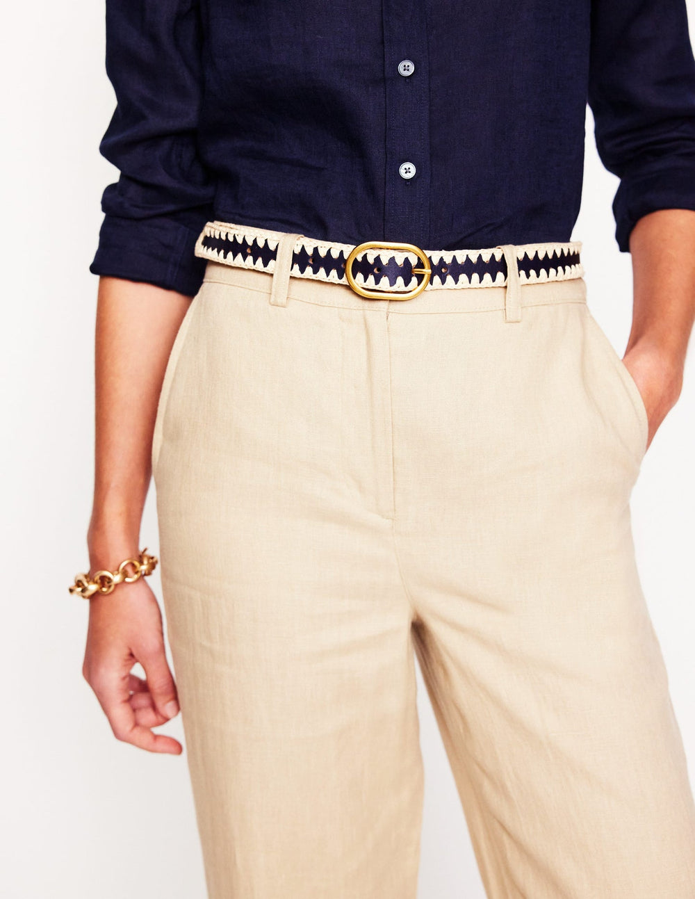 Whipstitch Classic Belt - Navy/Ivory