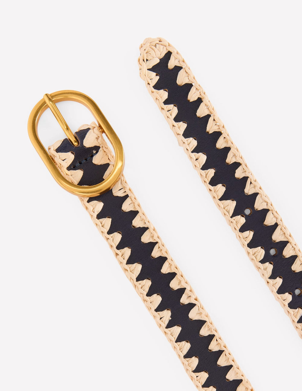 Whipstitch Classic Belt - Navy/Ivory