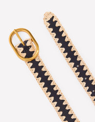 Whipstitch Classic Belt - Navy/Ivory