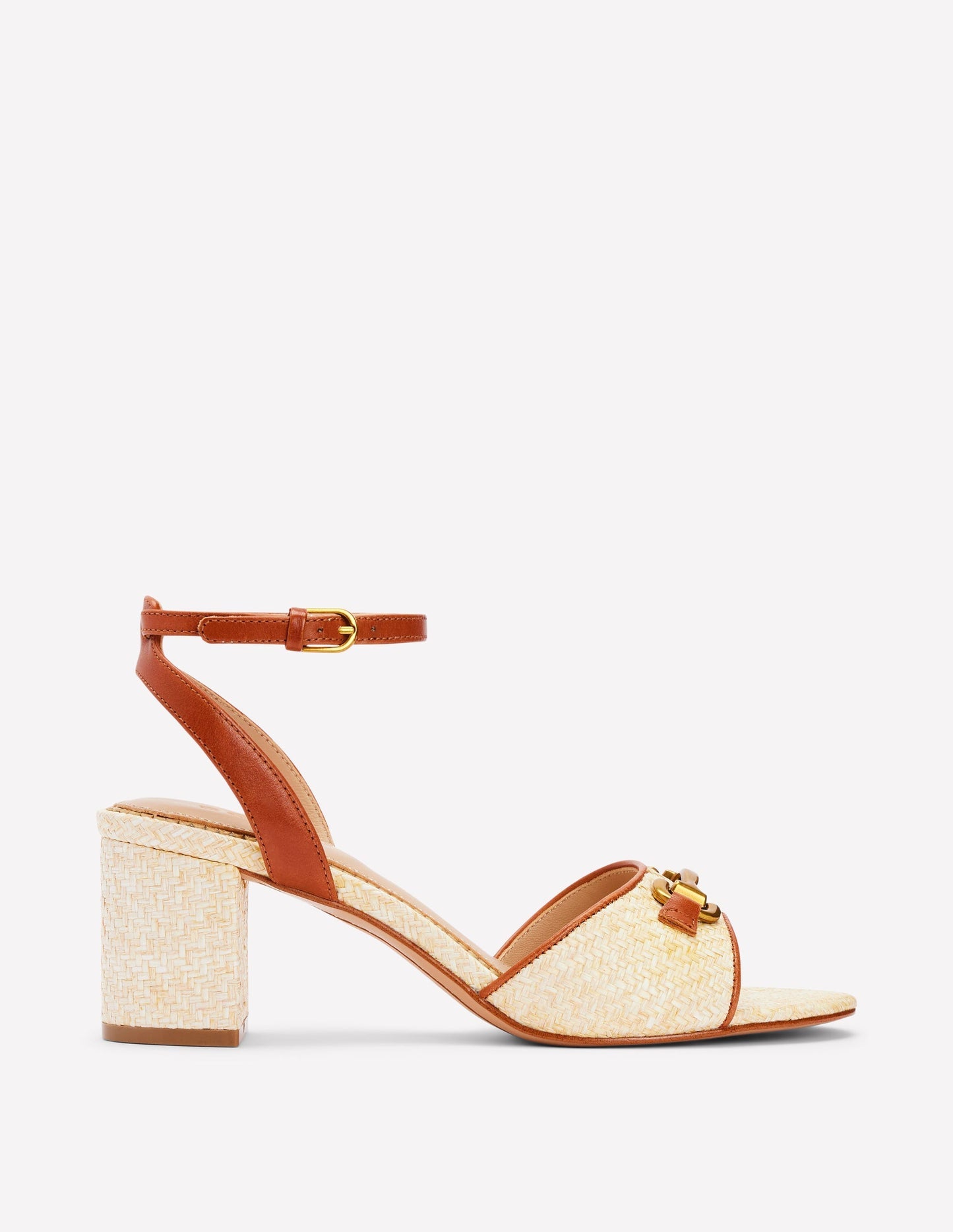 Iris Snaffle Block Heel Sandal - Natural