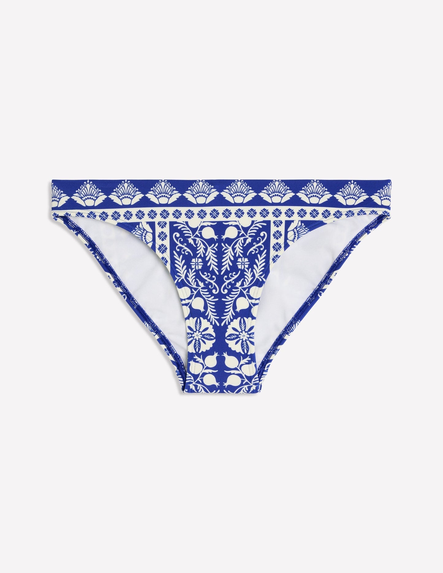 Porto Bikini Bottoms - Bright Blue, Ornate Stripe