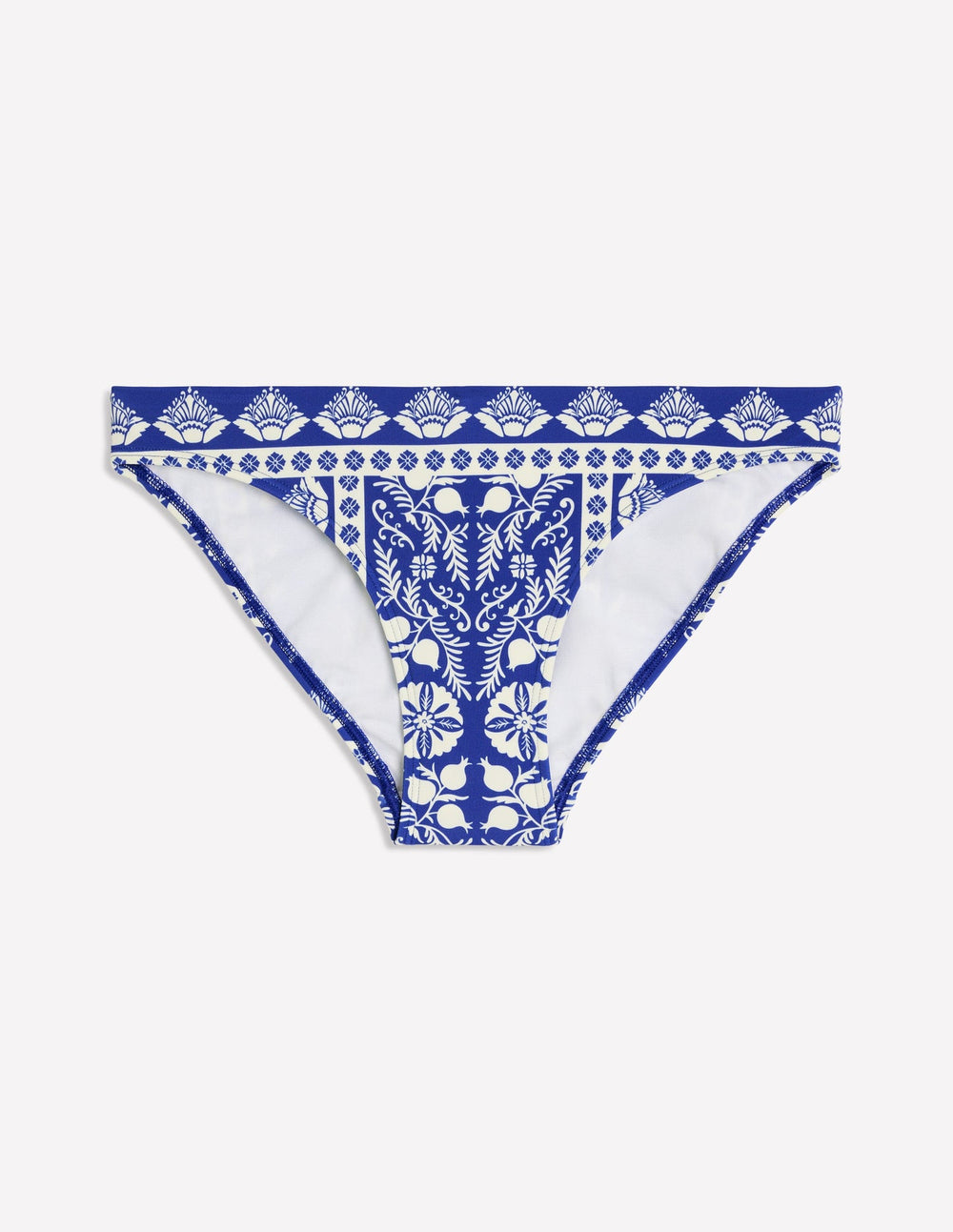 Porto Bikini Bottoms - Bright Blue, Ornate Stripe