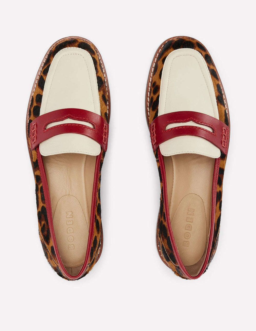 Nya Penny Loafers - Leopard Colourblock