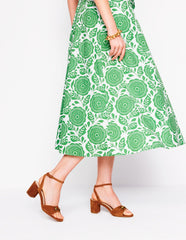 Iris Snaffle Block Heel Sandal - Tan