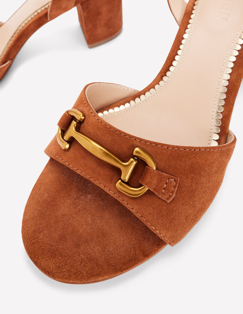 Iris Snaffle Block Heel Sandal - Tan
