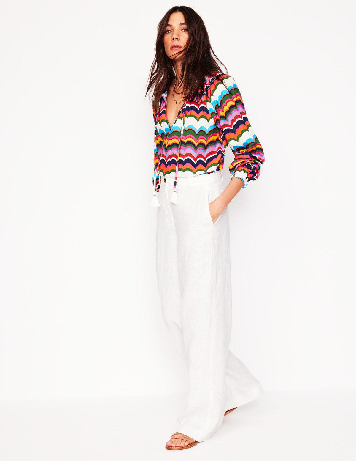 Westbourne Linen Pants - White