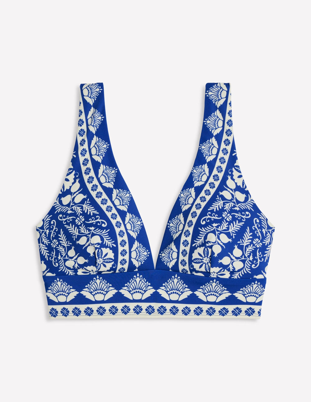 Porto Bikini Top - Bright Blue, Ornate Stripe