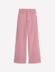 High Rise Wide Leg Jeans - Pink Stripe