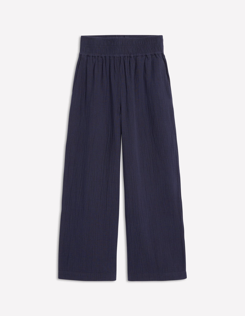 Cropped Double Cloth Pants - Navy