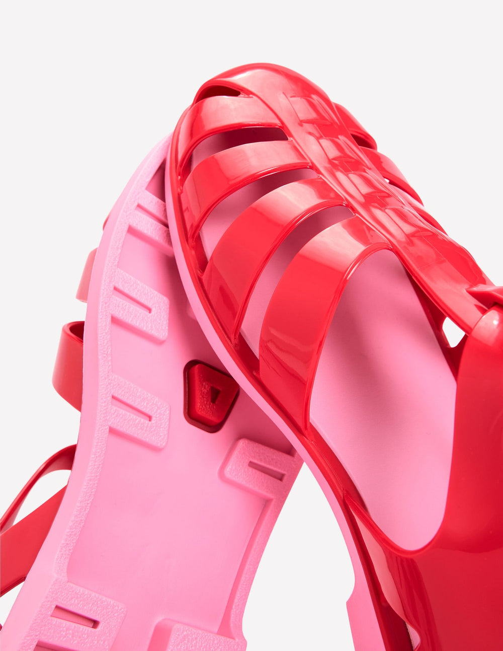 Jelly Shoe - Post Box Red/ Soft Pink