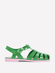 Jelly Shoe - Rich Emerald/ Soft Pink