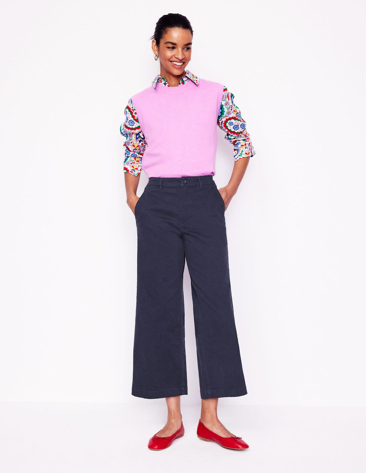 Barnsbury Crop Chino Pants - Navy