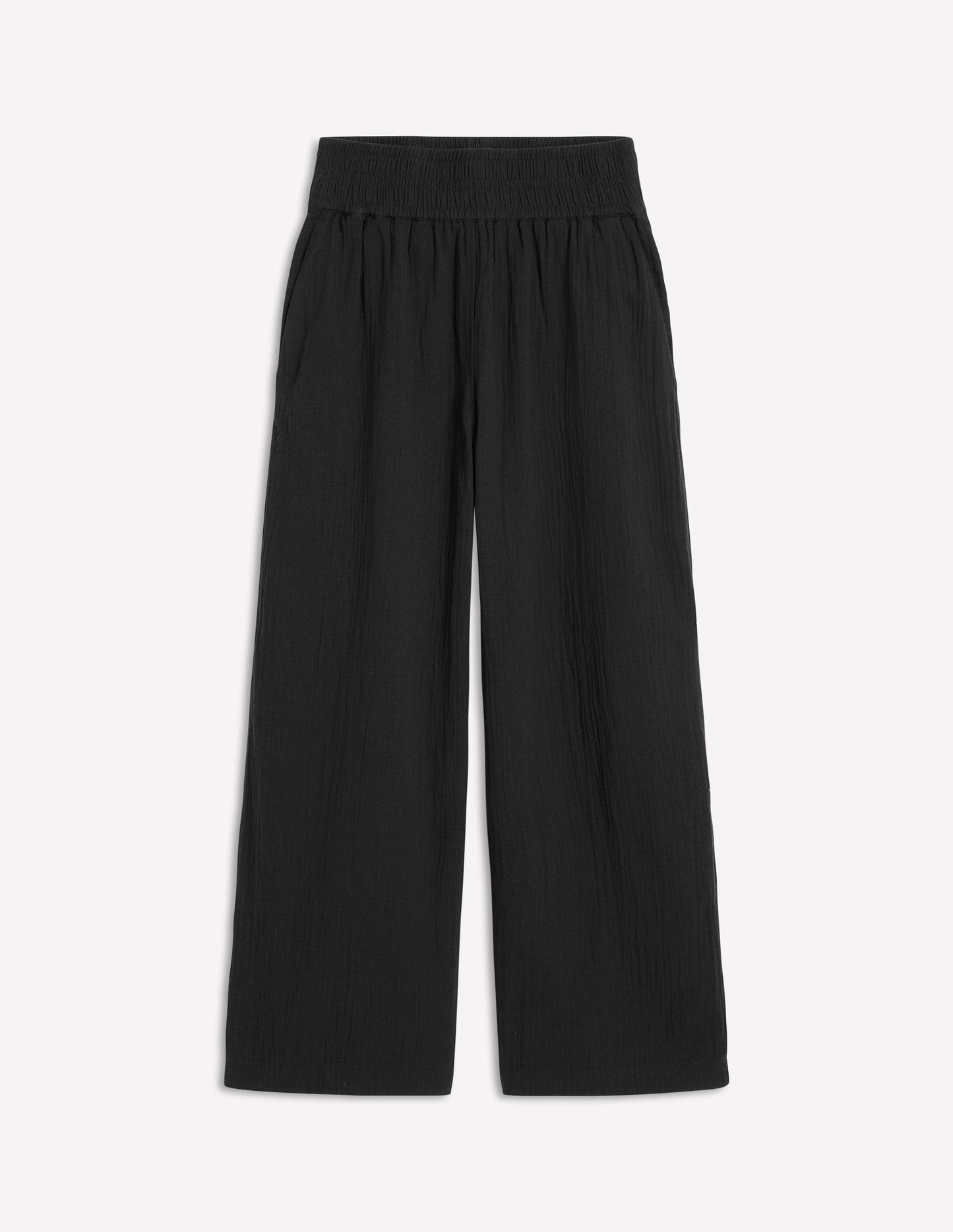 Cropped Double Cloth Pants - Black
