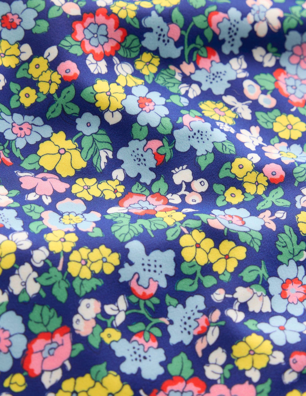 Cross - back Printed Swimsuit - Sapphire Blue Nautical Floral
