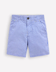 Seersucker Shorts - Blue Ticking Stripe