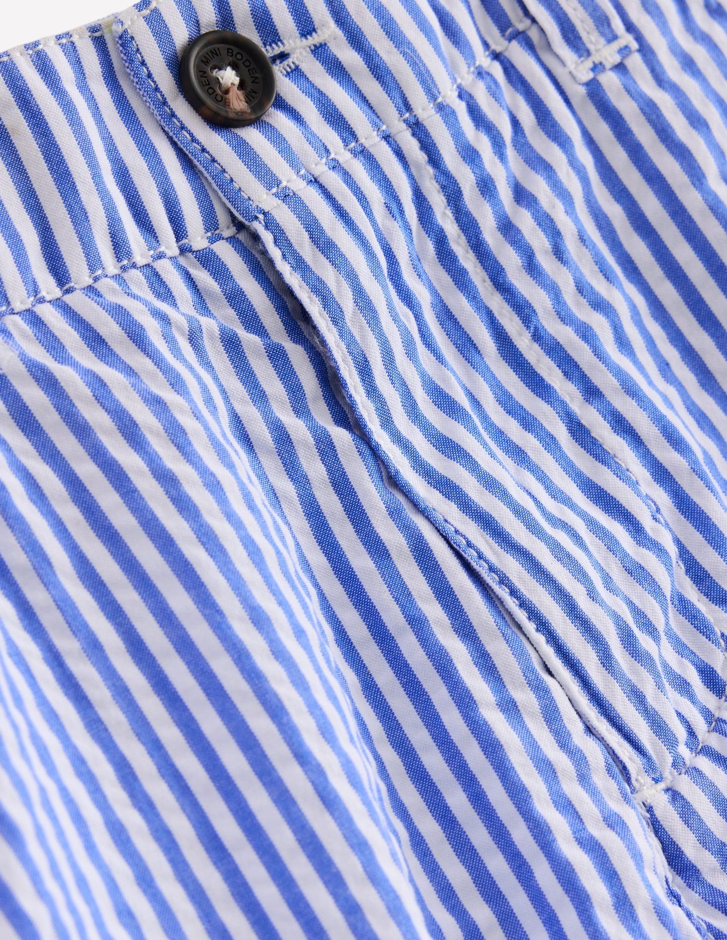 Seersucker Shorts - Blue Ticking Stripe