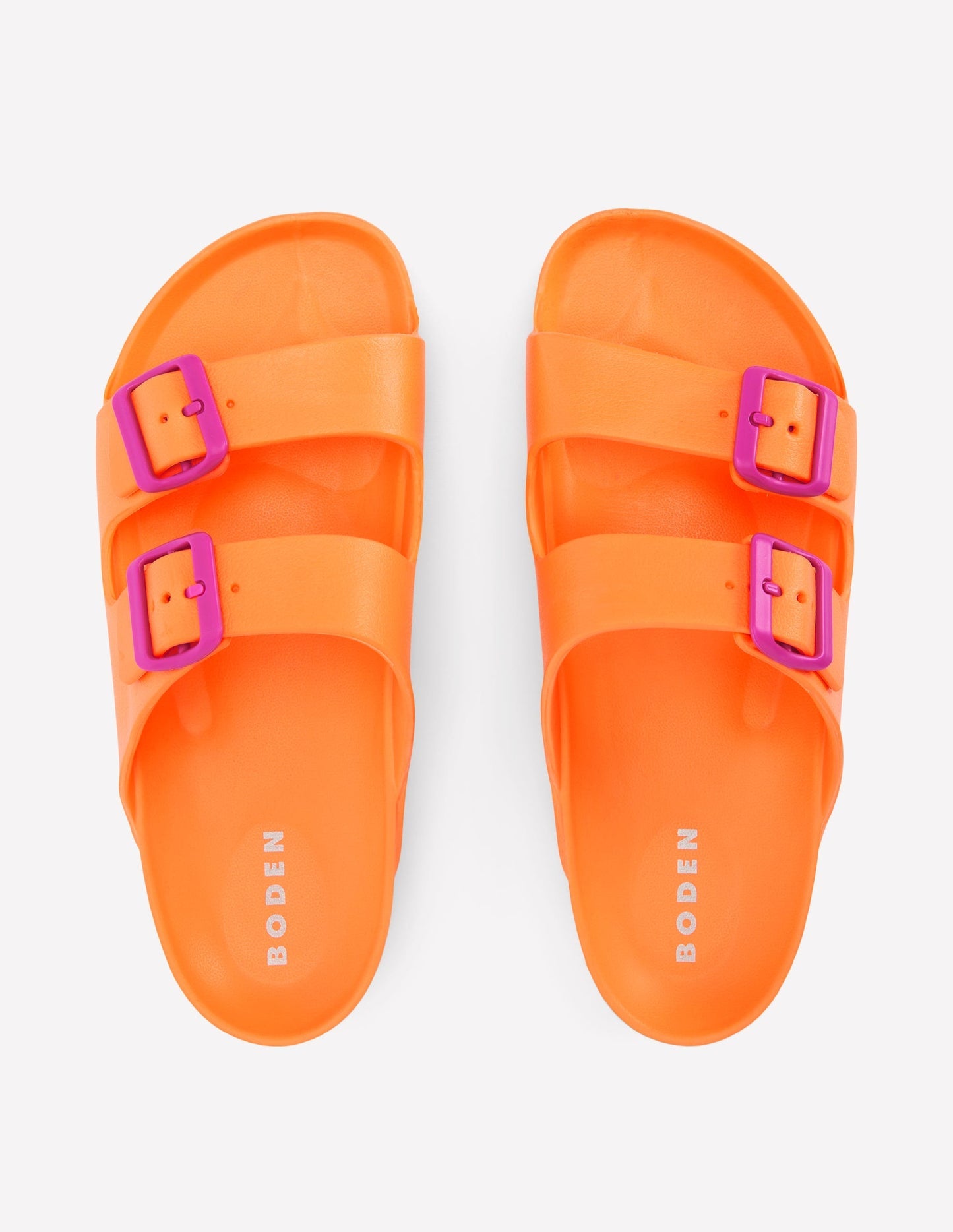 Lyla Double Buckle Sliders - Orange