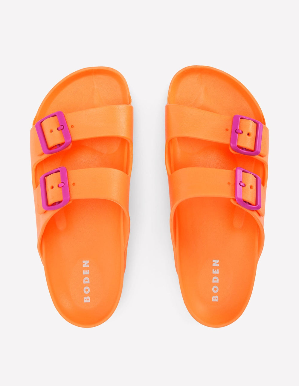 Lyla Double Buckle Sliders - Orange