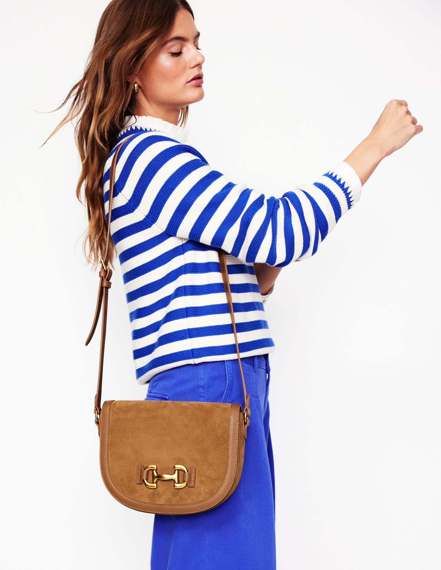 Iris Snaffle Leather Satchel - Tan