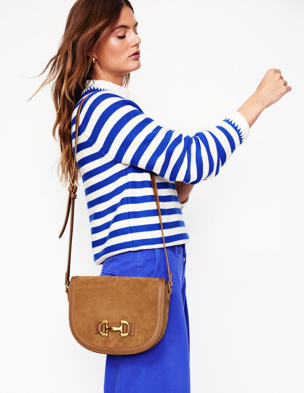 Iris Snaffle Leather Satchel - Tan