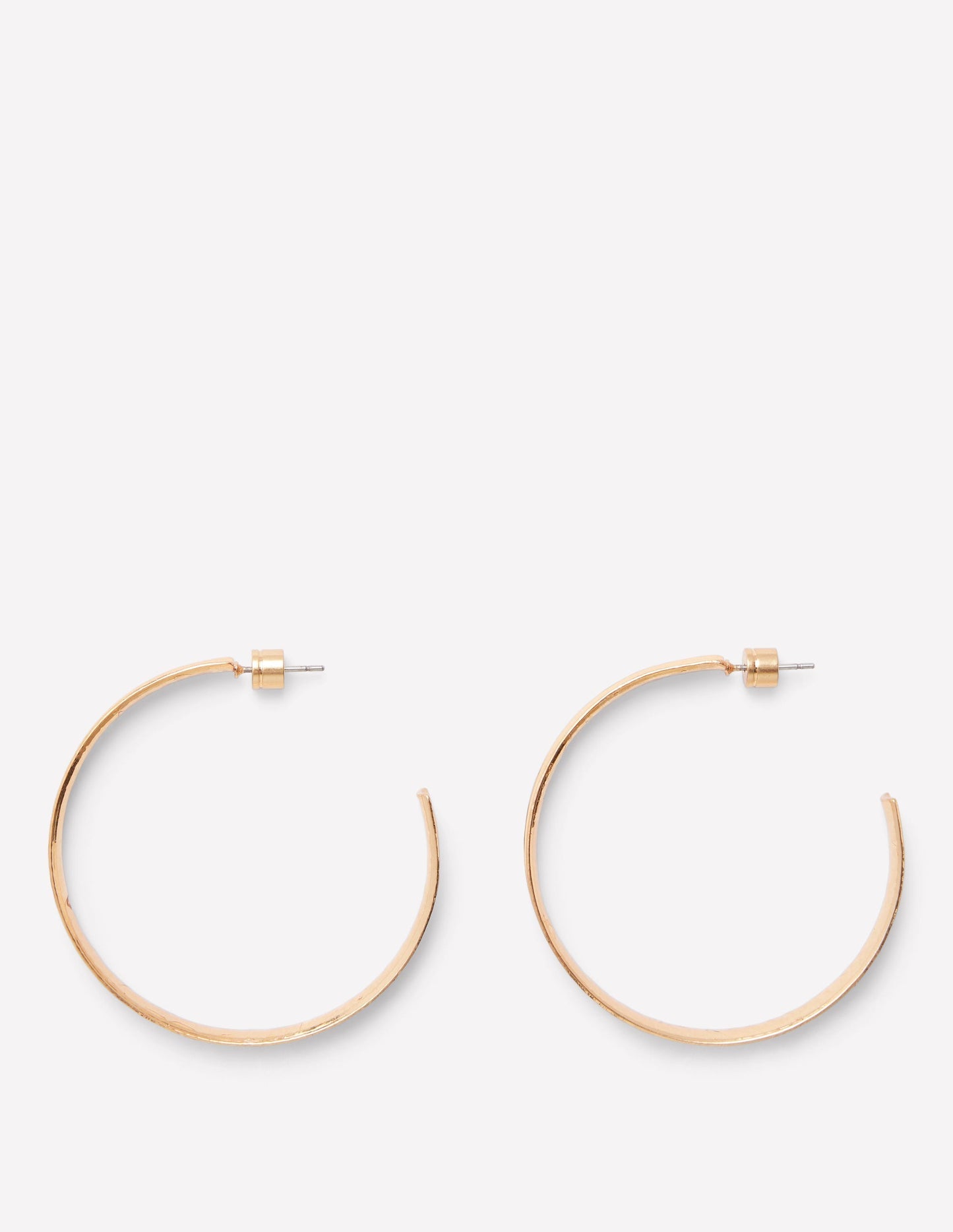 Large Hammered Hoop Earrings - Gold